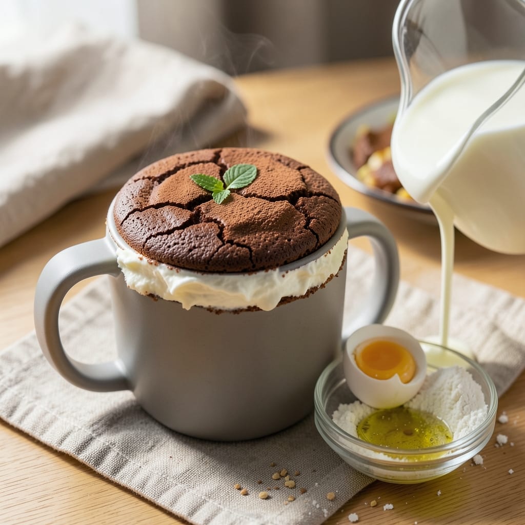 3-Minute Mug Cake Recipe: Microwave Magic With Fudgy Chocolate Core