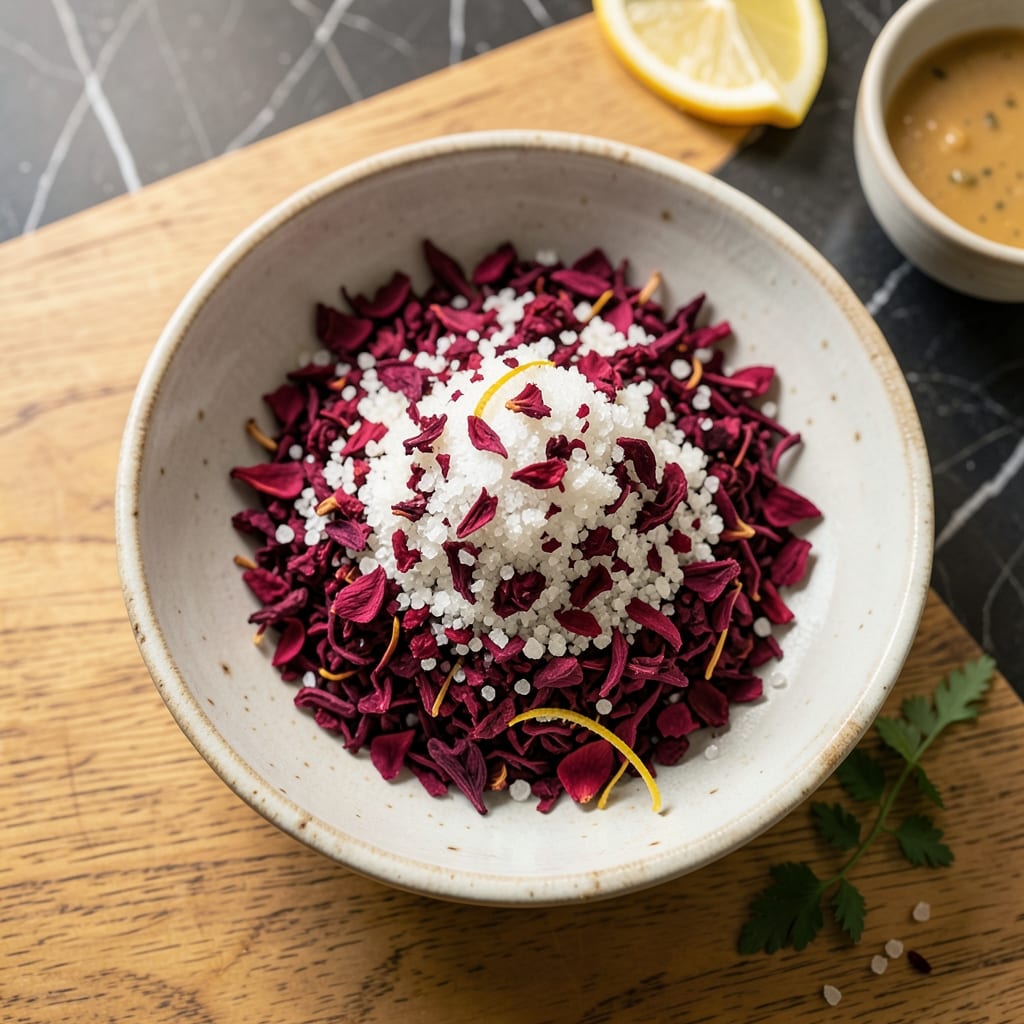 Hibiscus Salt Recipe: Floral Pink Seasoning for Rims and Finishes