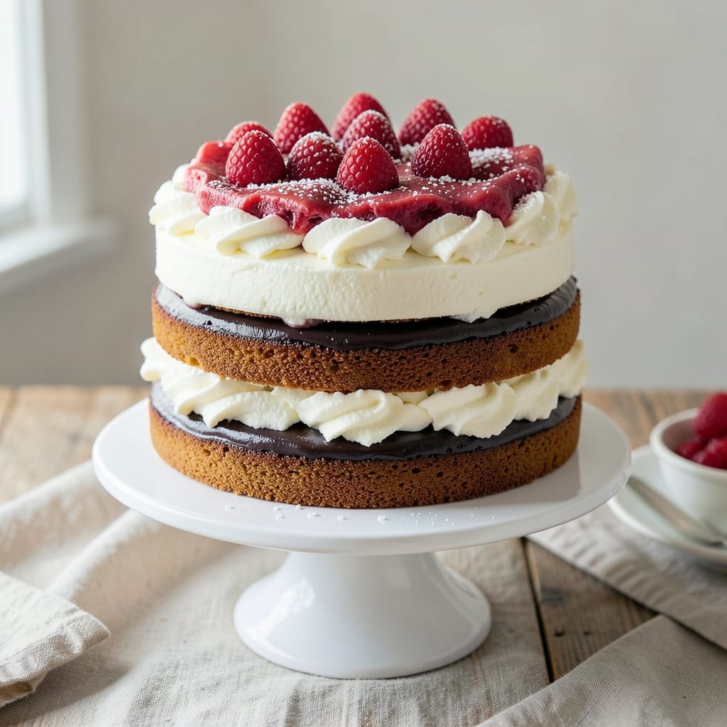 4-Layer 8-Inch Cake Recipe: Precision Stacked Vanilla and Chocolate Swirls