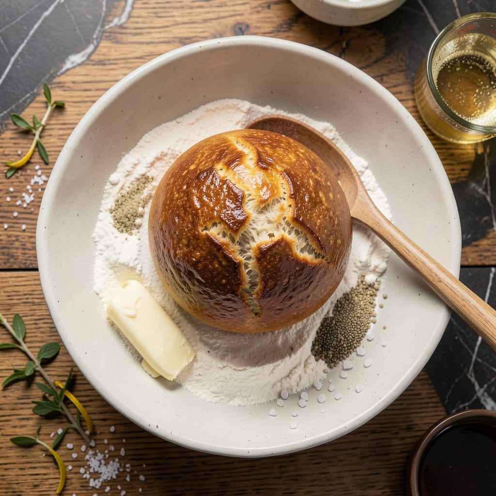 1800-Style Bread Recipe: Crispy Fondant Crown Over Soft, Buttery Layers