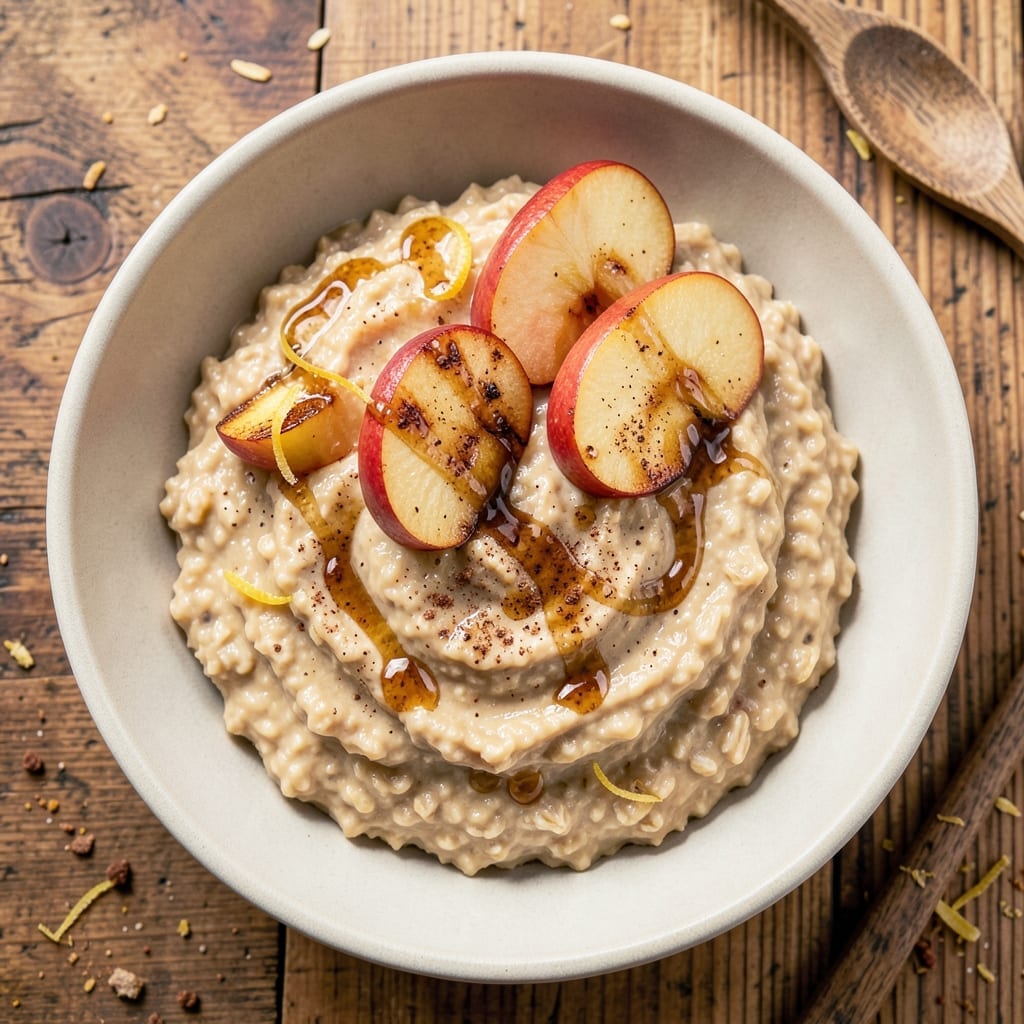 1 Cup Oatmeal and 2 Apples Recipe: Warm Spiced Porridge With Caramelized Fruit Topping