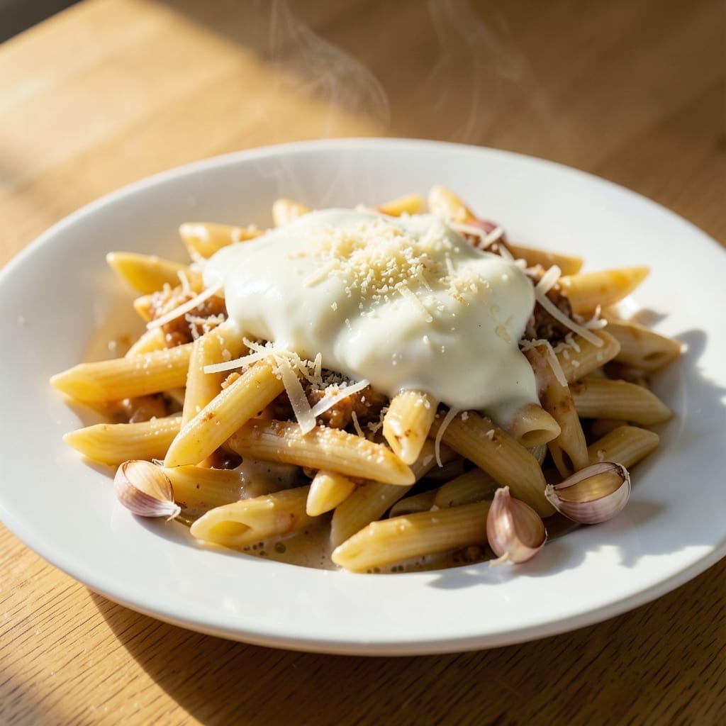 3 Cheese Penne Recipe: Al Dente Pasta With Melty Triple Cheese