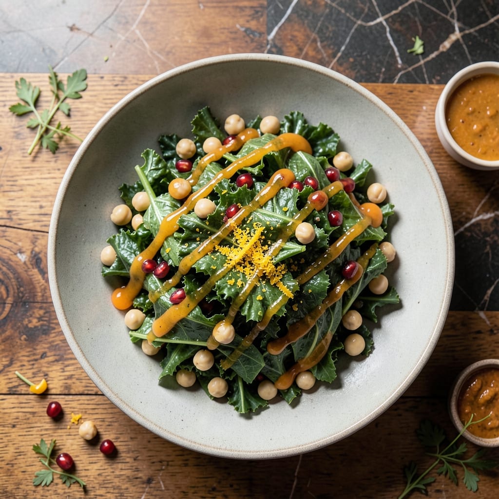 131 Main Restaurant Kale Salad Recipe: Crispy Chickpeas and Tangy Lemon-Dijon Vinaigrette