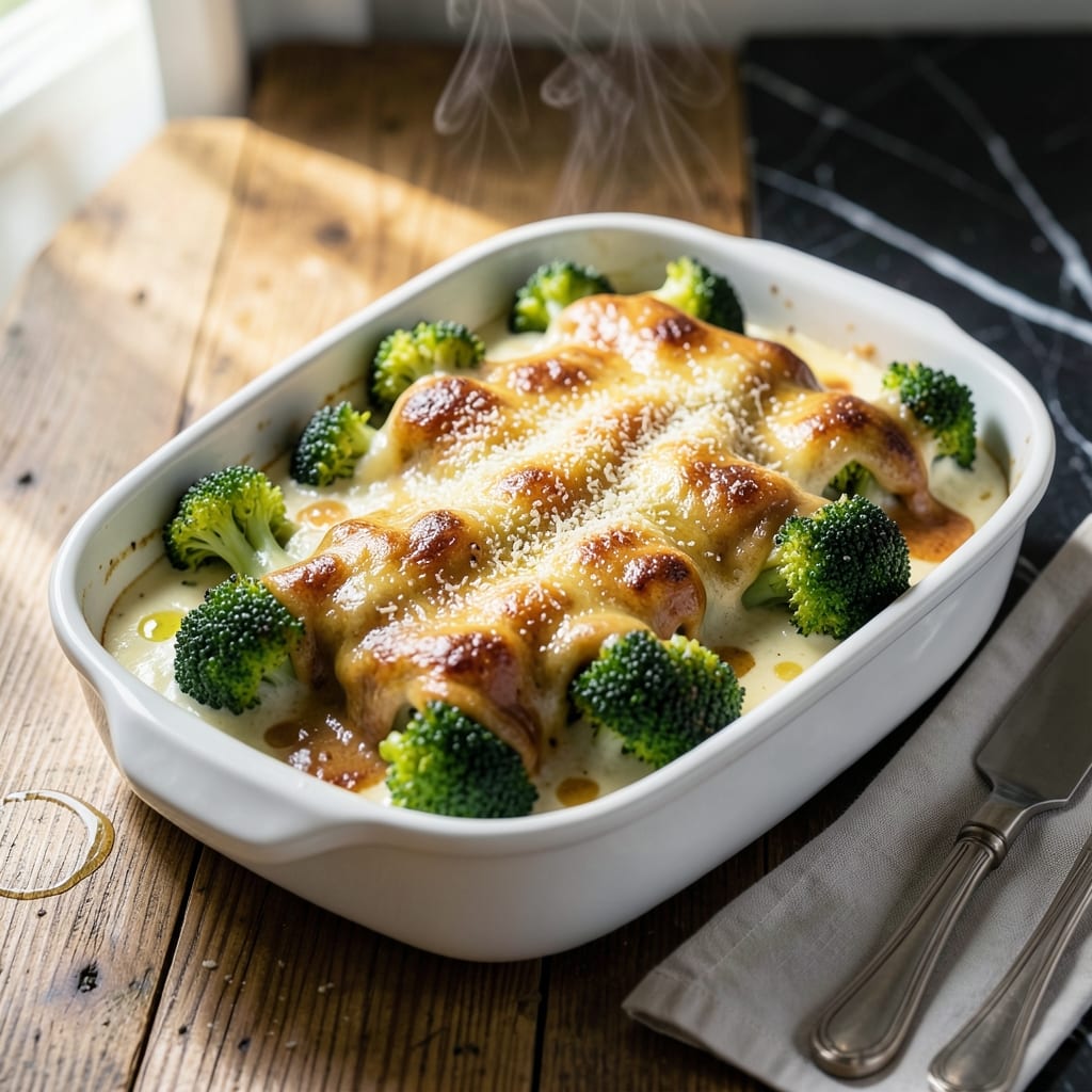Ruth Chris Broccoli Au Gratin Recipe: Cheesy Steakhouse Side with Crispy Topping