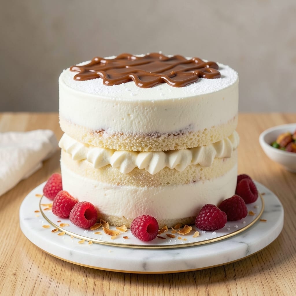 2 Layer White Cake Recipe: Vanilla Buttercream Rivers and Fondant Crown Crunch