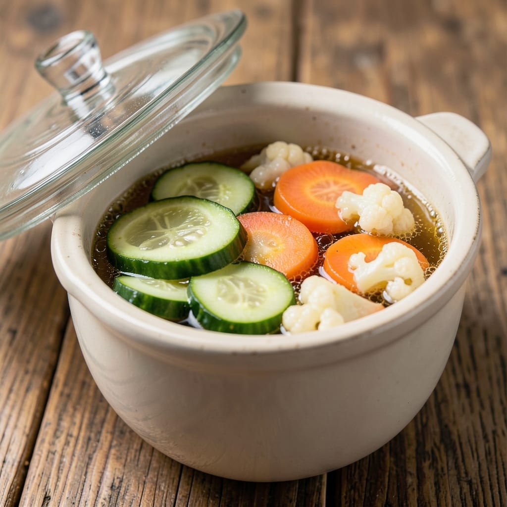 14 Day Pickles Crock Recipe Sweet: Sweetened Vinegar Brine Magic in a Jar