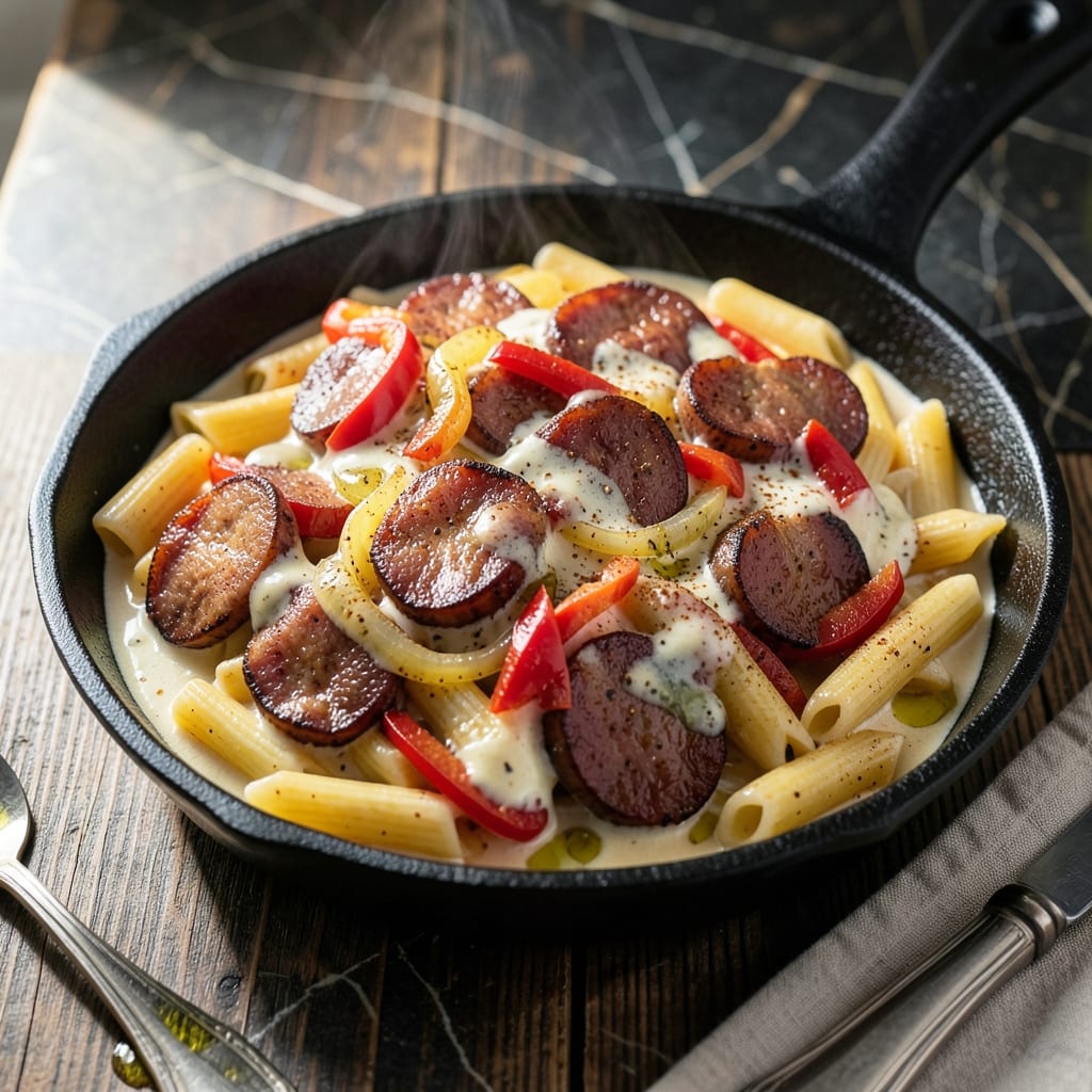 One Pot Cajun Pasta Recipe: Spicy Andouille and Creamy Sauce