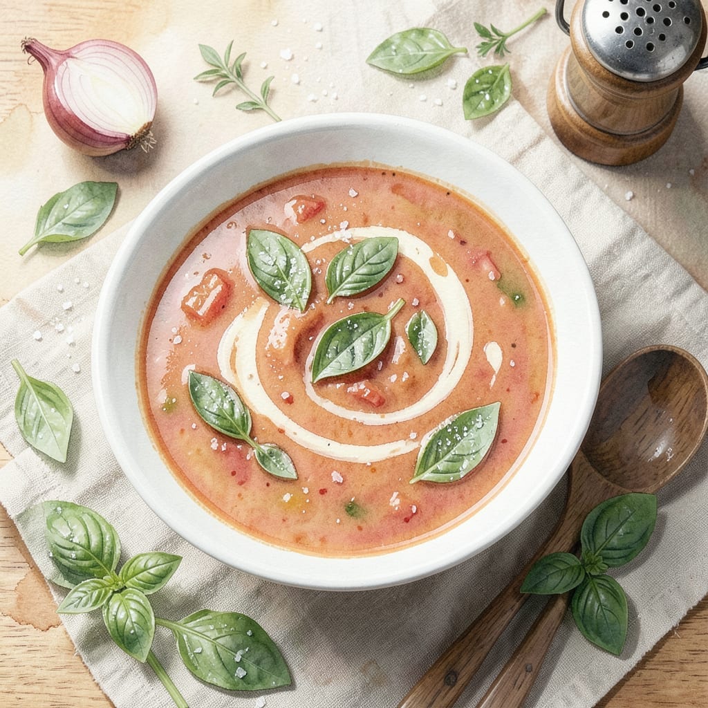 Recipe for Tomato Basil Soup Using Canned Tomatoes: Rich Herb-Infused Simmer