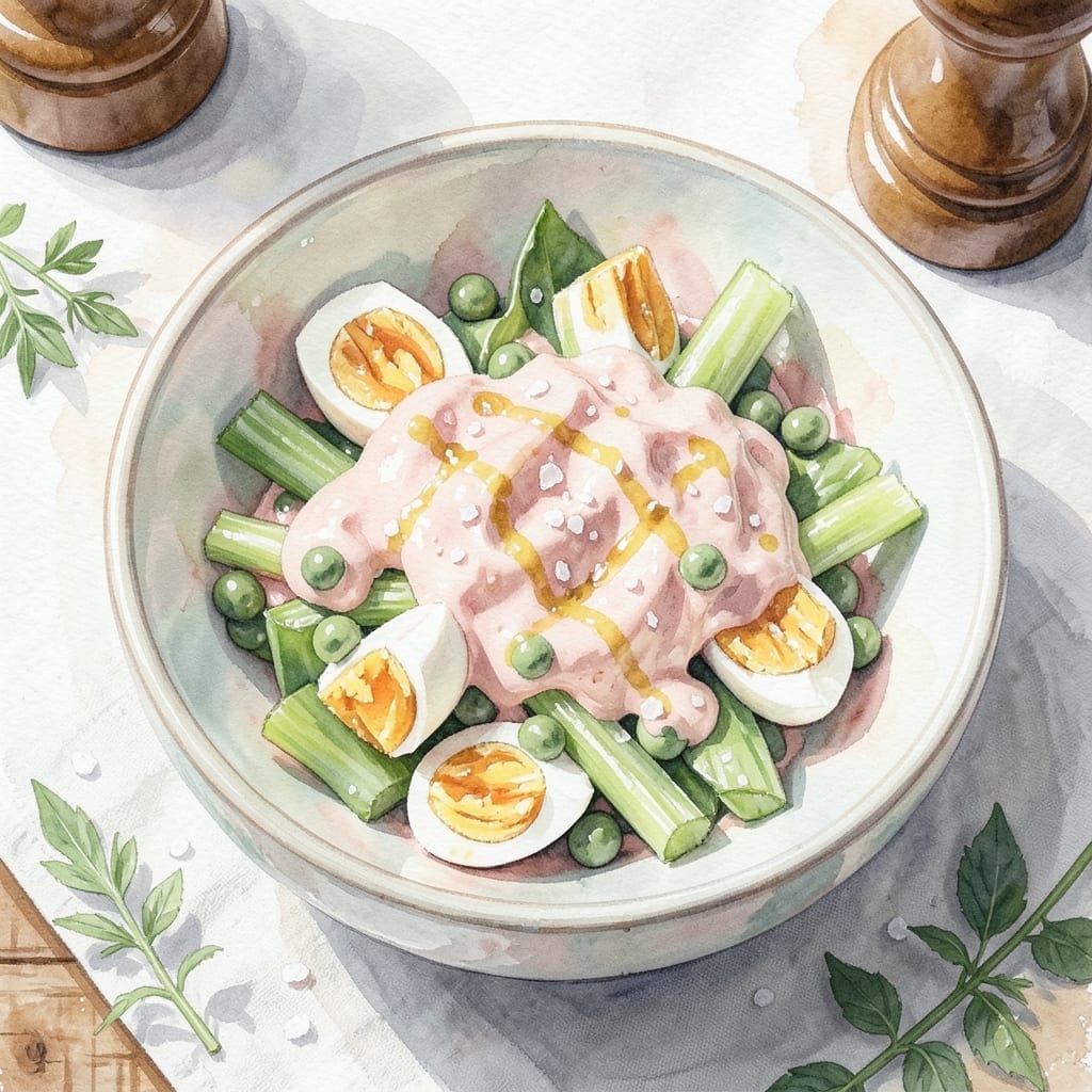 Recipe for Betty Salad: Midwestern Creamy Egg and Pea Classic