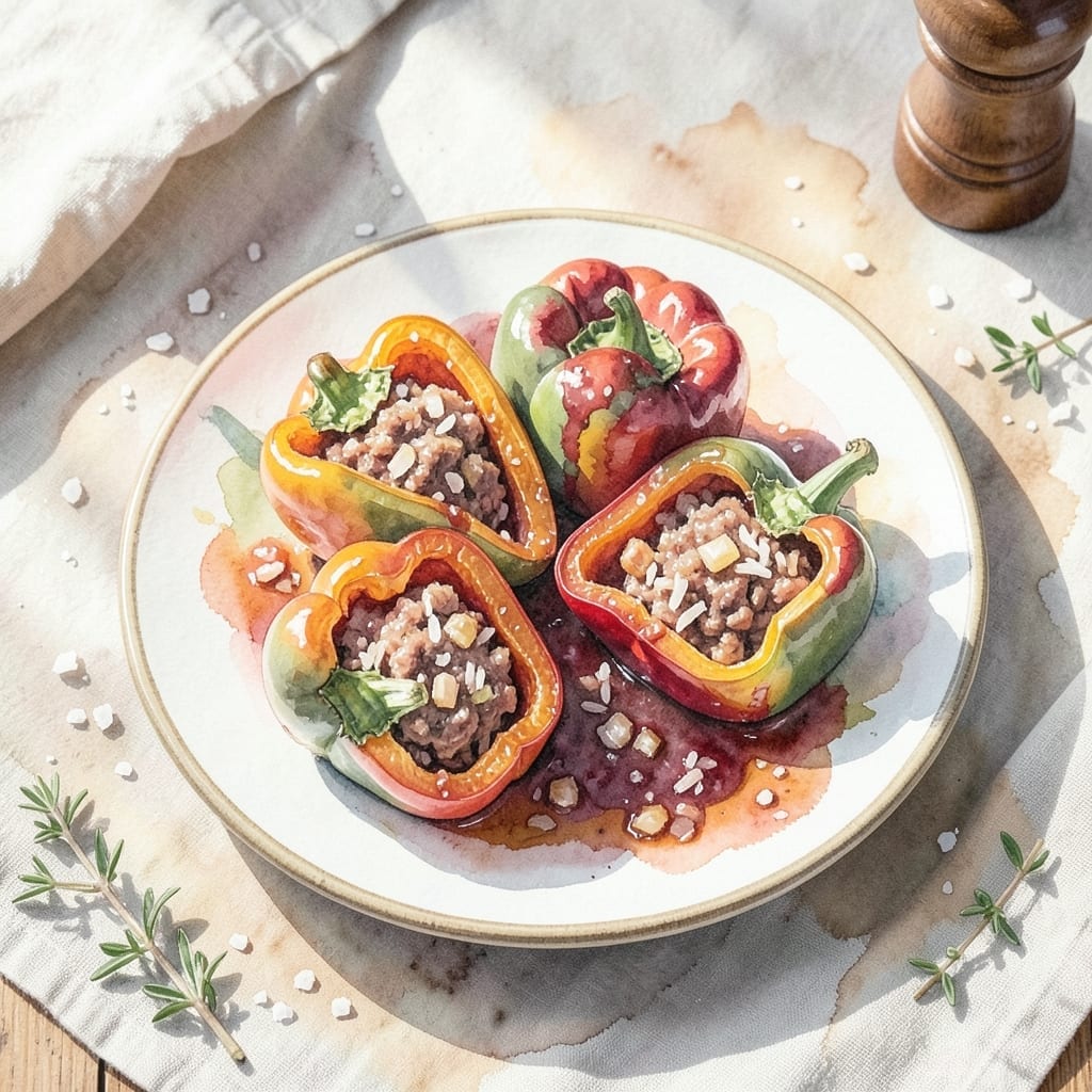 Old Fashioned Stuffed Bell Peppers Recipe With Ground Beef: Nostalgic One-Pan Comfort