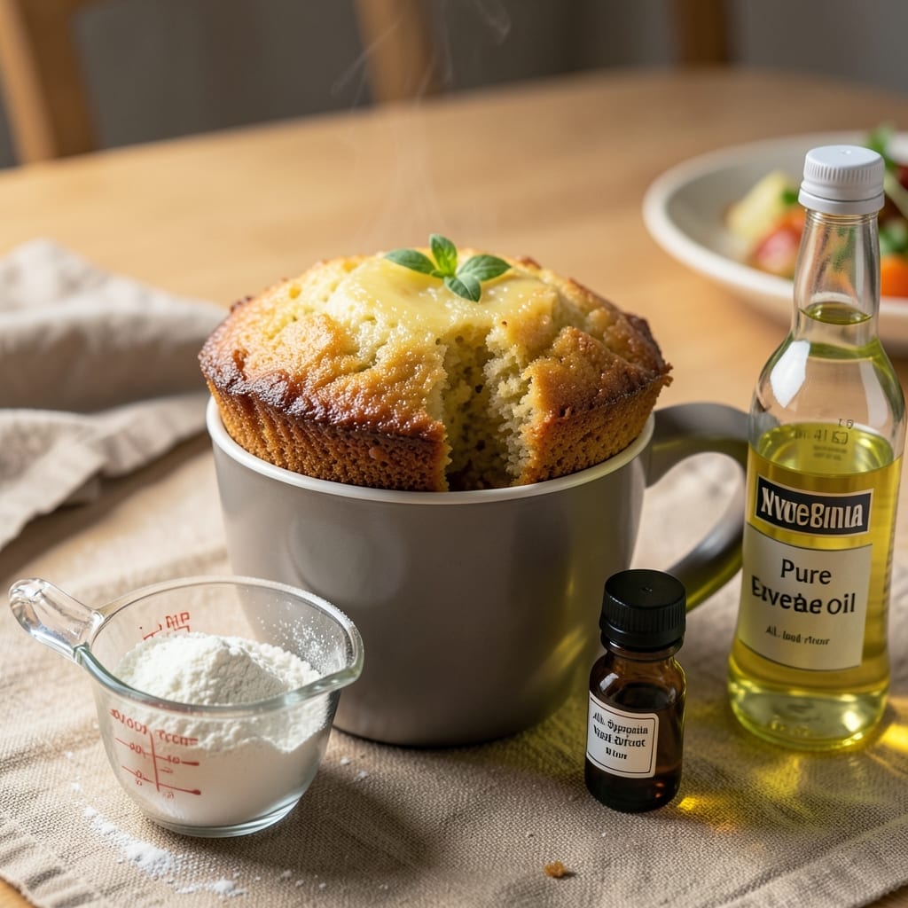 3 Ingredient Simple Vanilla Mug Cake Recipe: Microwave Mug Magic in 60 Seconds