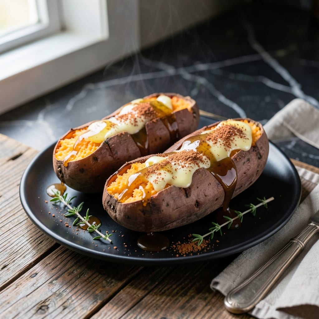 Longhorn Baked Sweet Potato Recipe: Smoky Maple Butter Topping
