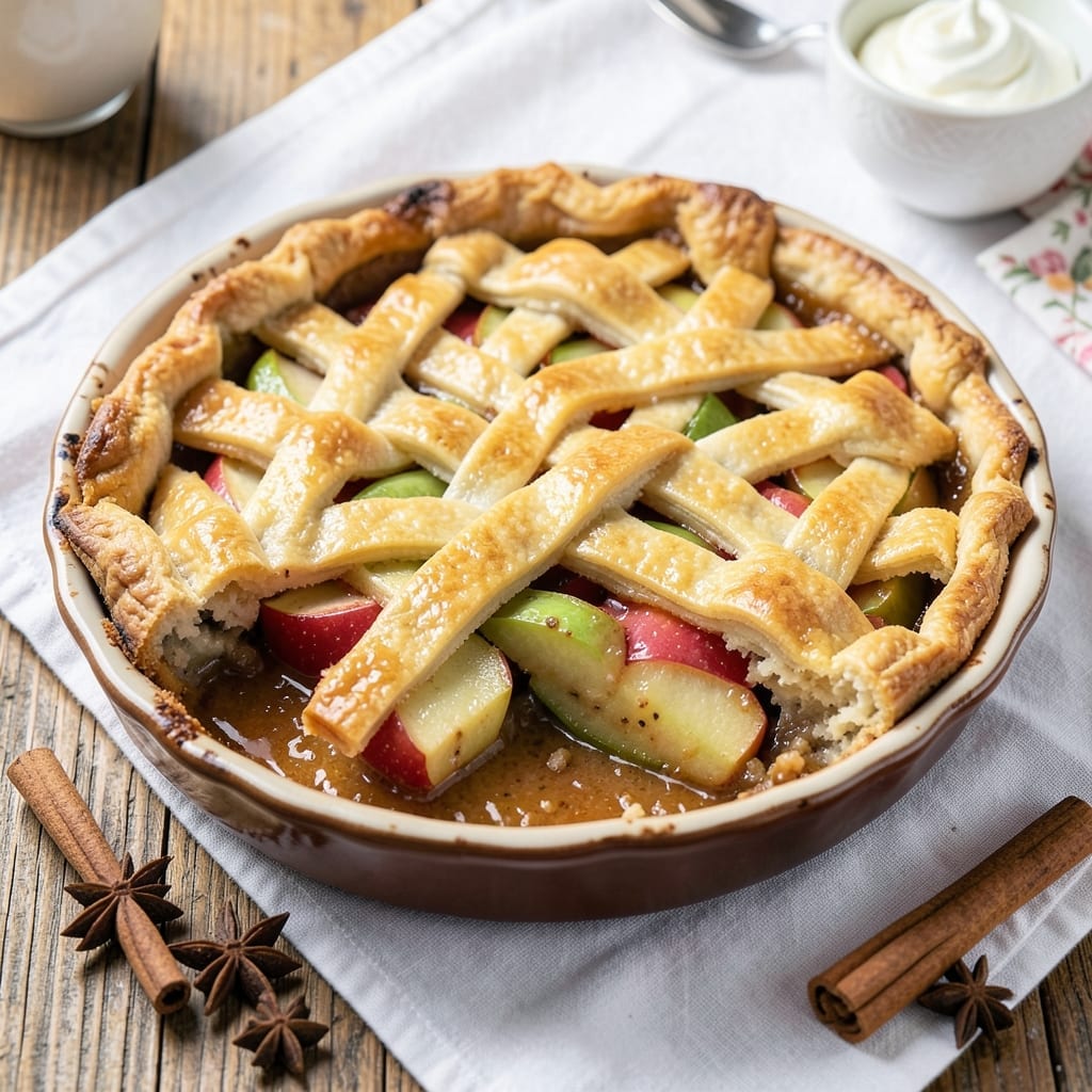 4 Apple Pie Recipe: Spiced Lattice Crust With Vanilla Buttercream Rivers