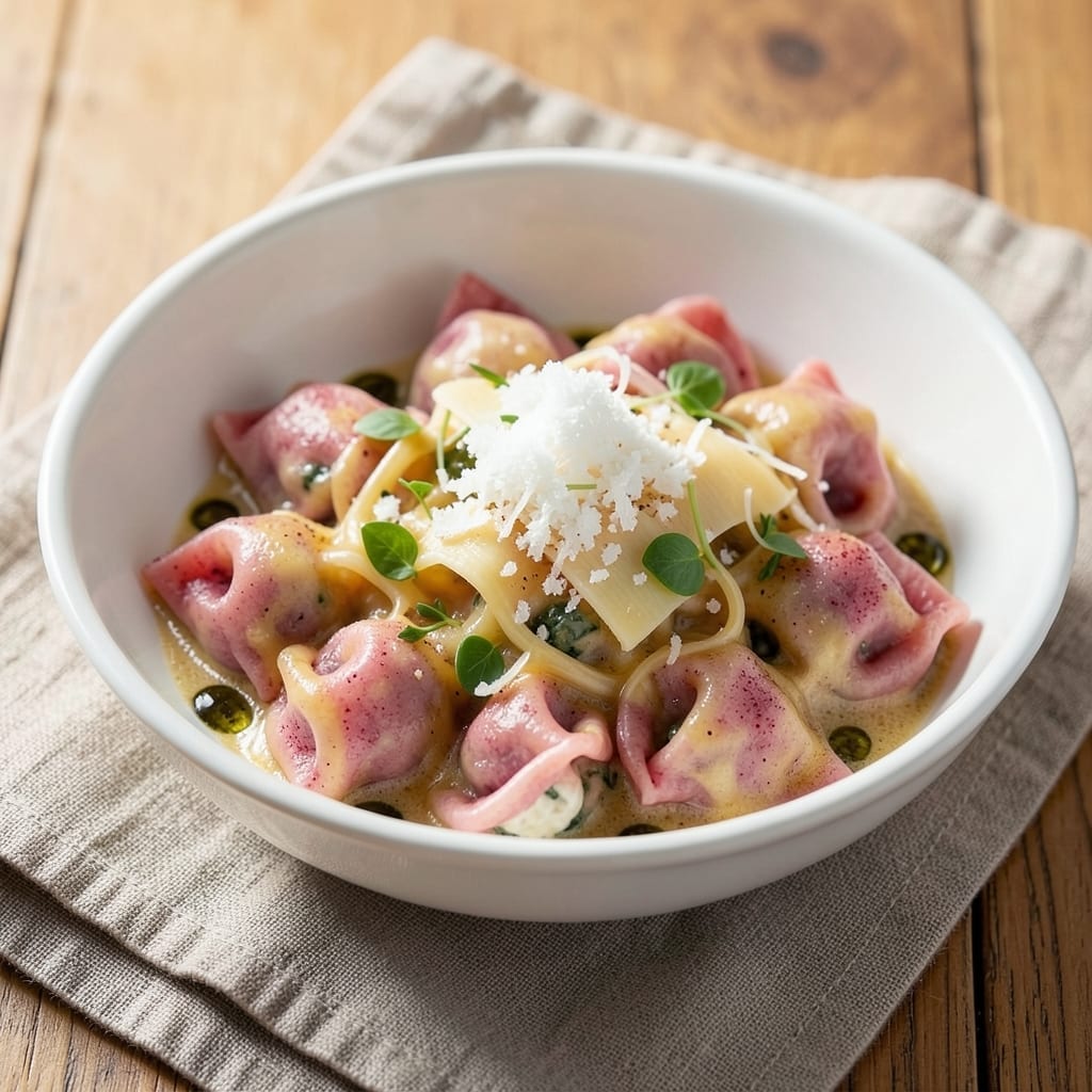 3 Cheese Tortellini Rosa Recipe: Buttery Pillowy Pockets with Parmesan Kiss 3 Cheese Tortellini Rosa Recipe: Buttery Pillowy Pockets with Parmesan Kiss