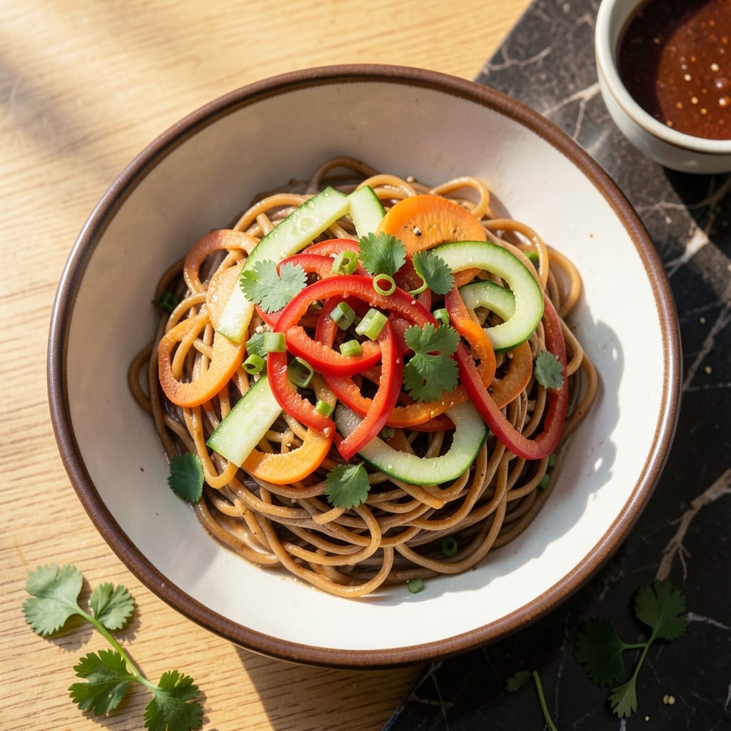 Soba Noodle Salad Recipe Vegan: Cold Buckwheat With Sesame-Lime Dressing