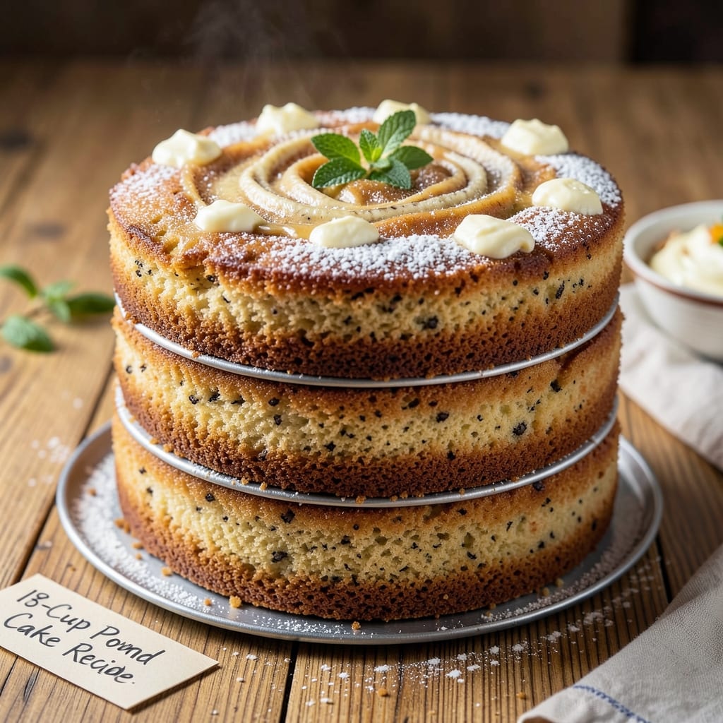18-Cup Pound Cake Recipe: Buttery Vanilla Layers That Stay Moist for Days