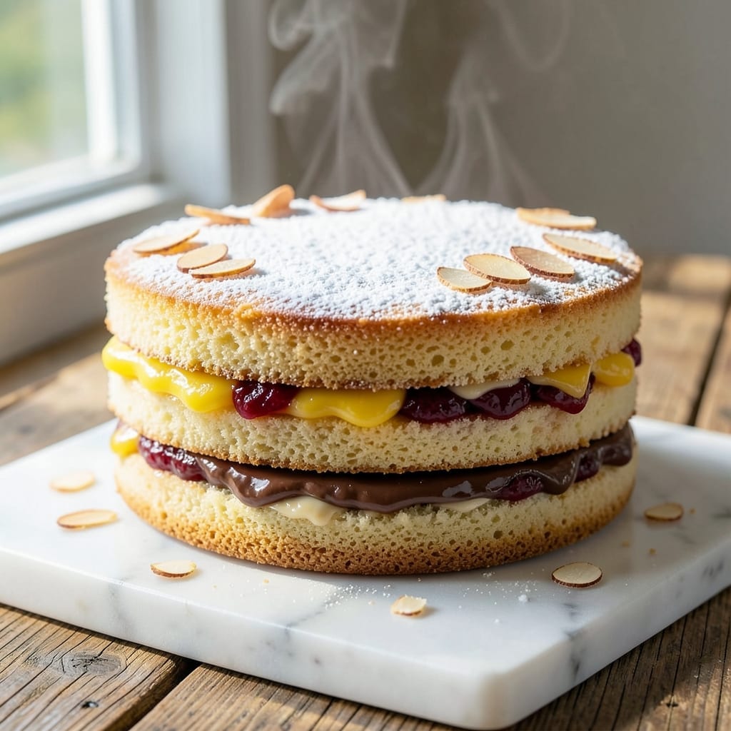 4 Flavor Pound Cake Recipe: Layered Vanilla, Chocolate, Strawberry, and Coffee Swirls