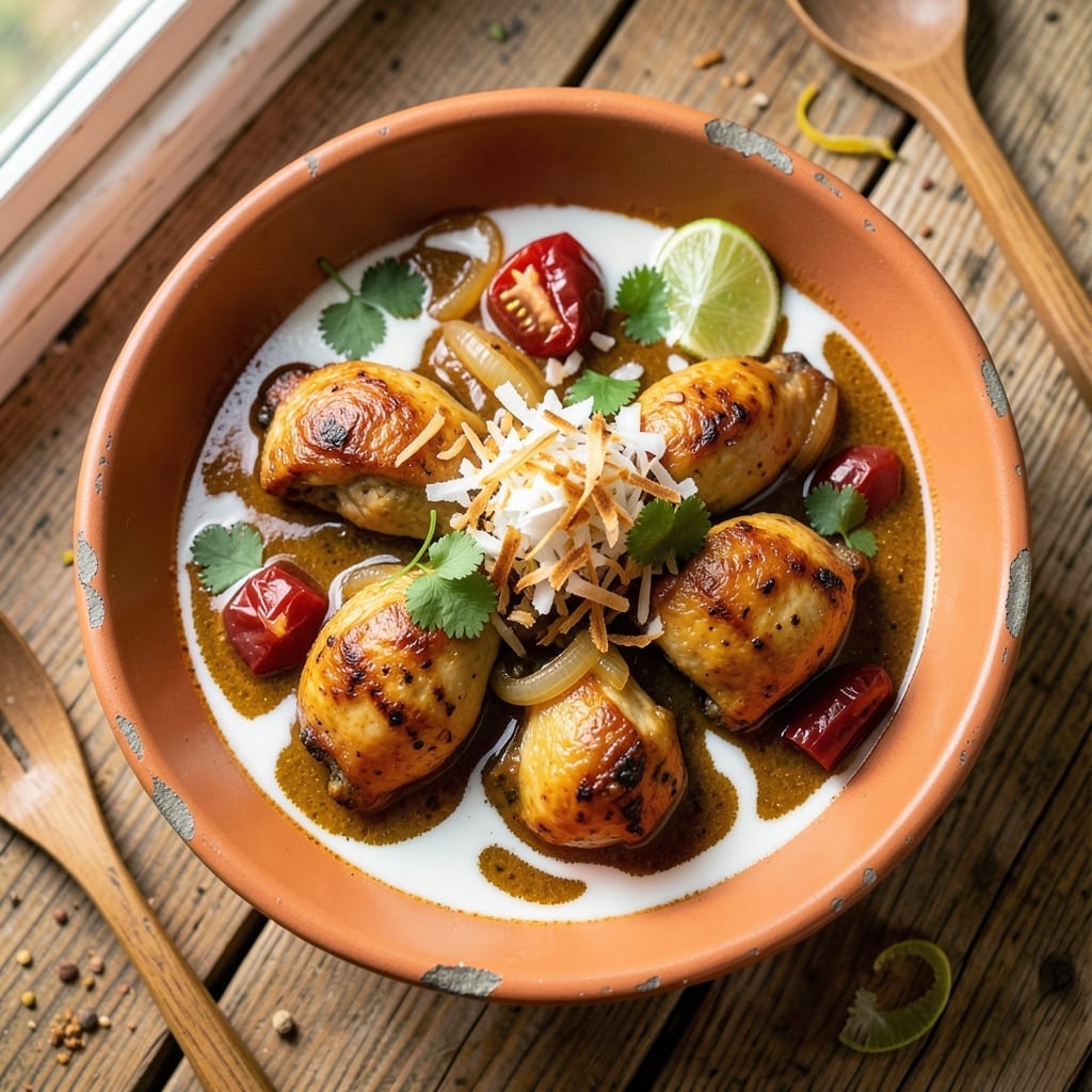 1970s Chicken Curry Recipe: Spiced Golden Creaminess With Toasted Coconut Base