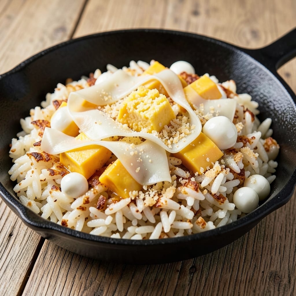 4 Cheese Rice Recipe: Melty String Cheese and Parmesan Fusion