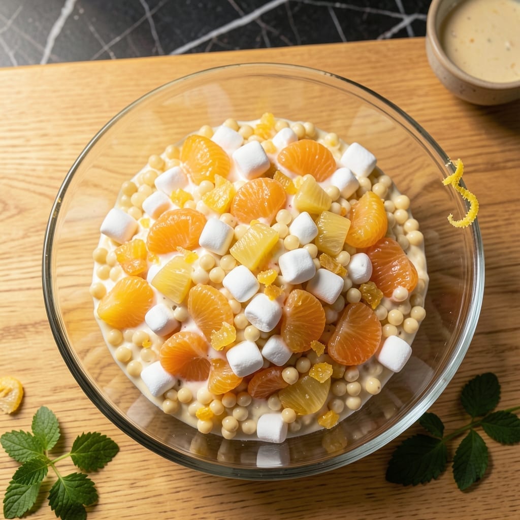 Frog Eye Salad Recipe From Pasta Box: Retro Creamsicle Nostalgia
