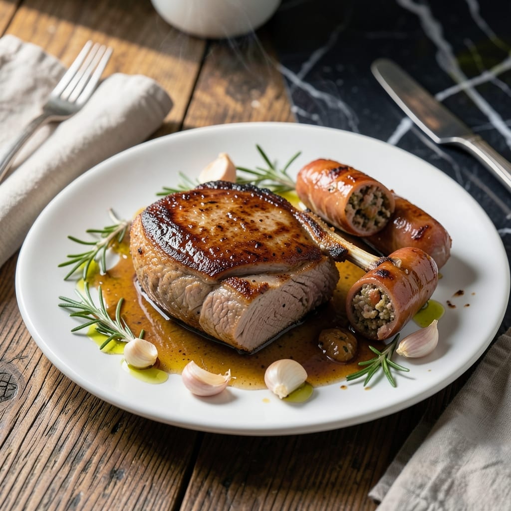 Pork Chop and Sausage Recipe: Skillet-Seared with Herb Infusion