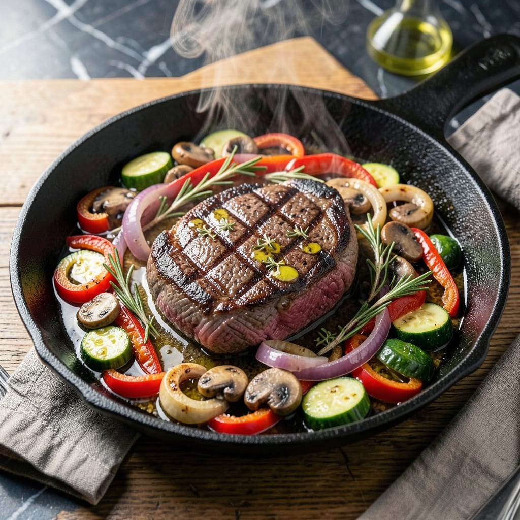 Beef Sizzler Recipe: Steakhouse-Style Platter With Sautéed Veggies