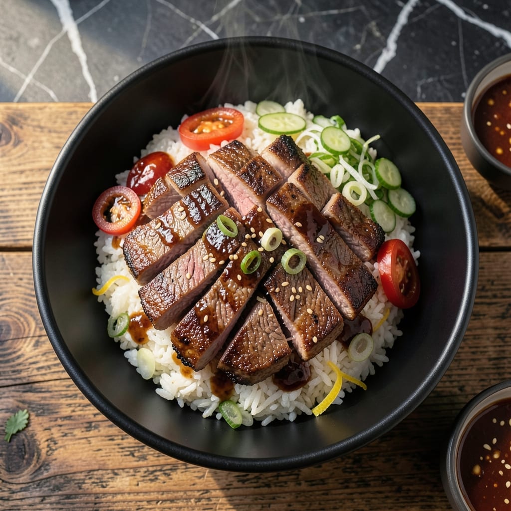 Korean BBQ Rice Bowl Recipe: Smoky Meat and Fresh Toppings in One Bowl