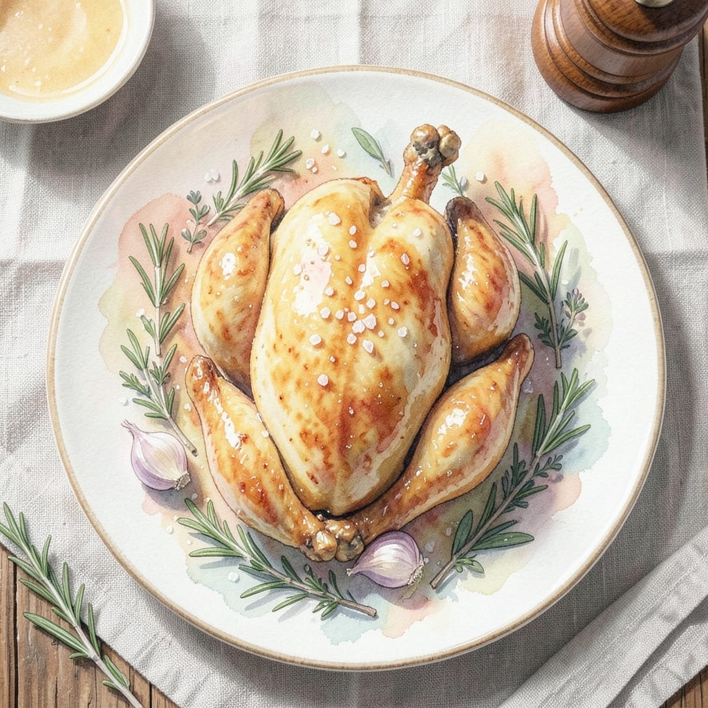 Recipe About Chicken: Garlic-Herb Roasted with Golden Crust