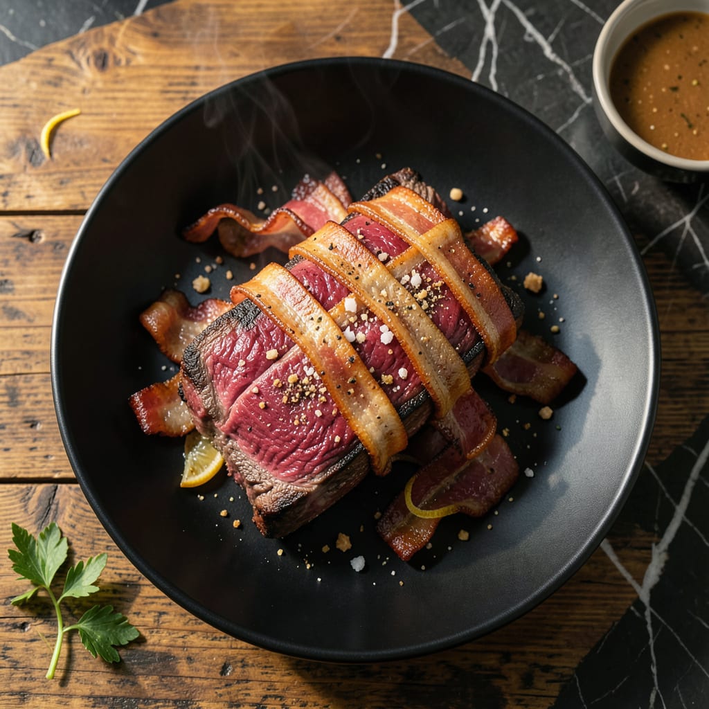 Bacon Wrapped Sirloin Recipe: Smoky Juiciness With Crispy Edges illustration with key details