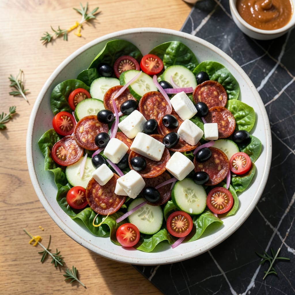 Punch Pizza Salad Recipe: Fresh Garden Crunch With Savory Twist