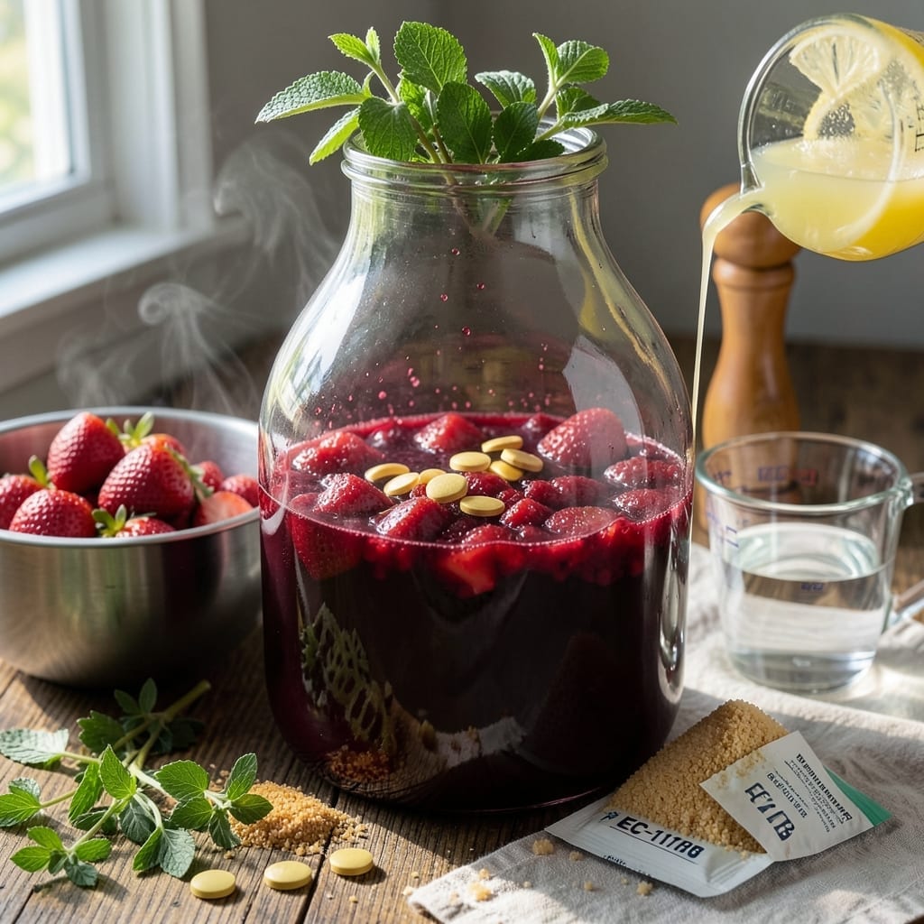 5 Gallon Homemade Strawberry Wine Recipe: Bold Fermented Flavor in 6 Months