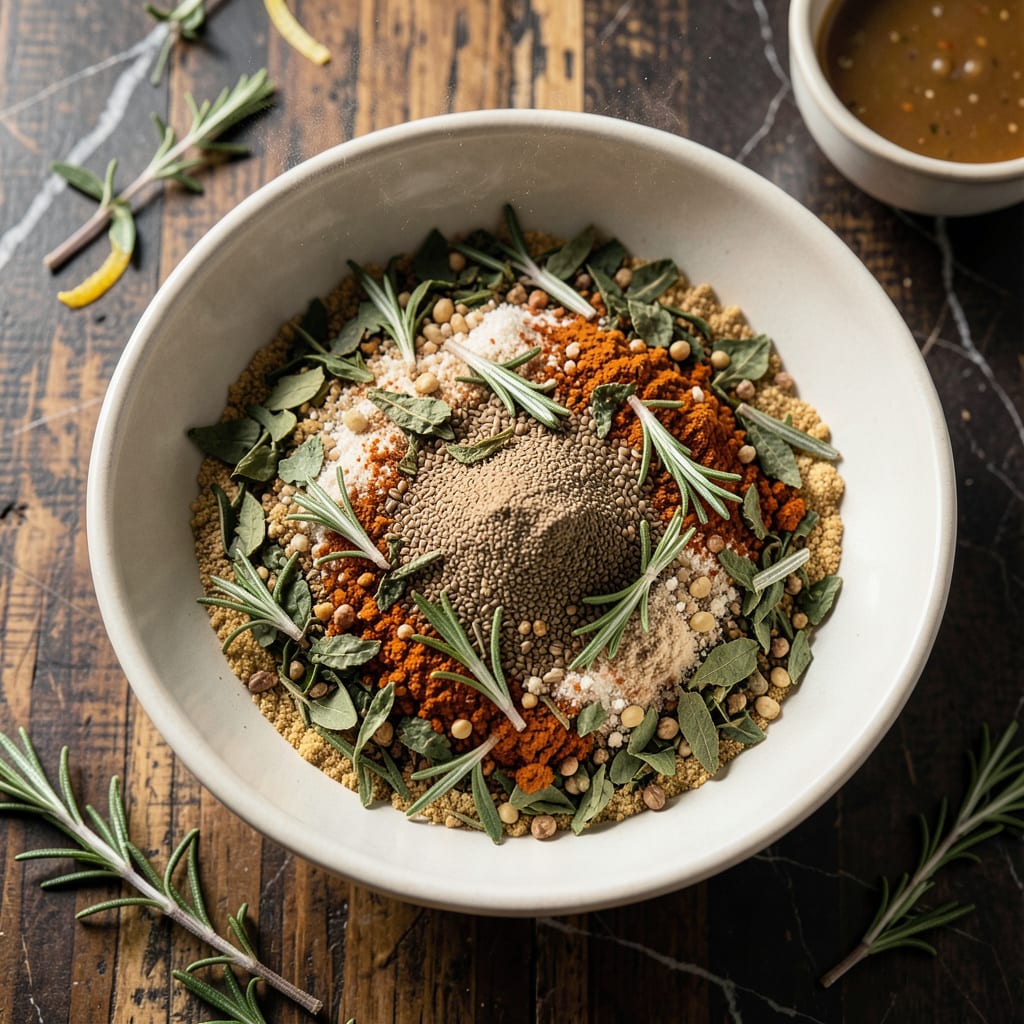 Visual representation of bean soup seasoning recipe