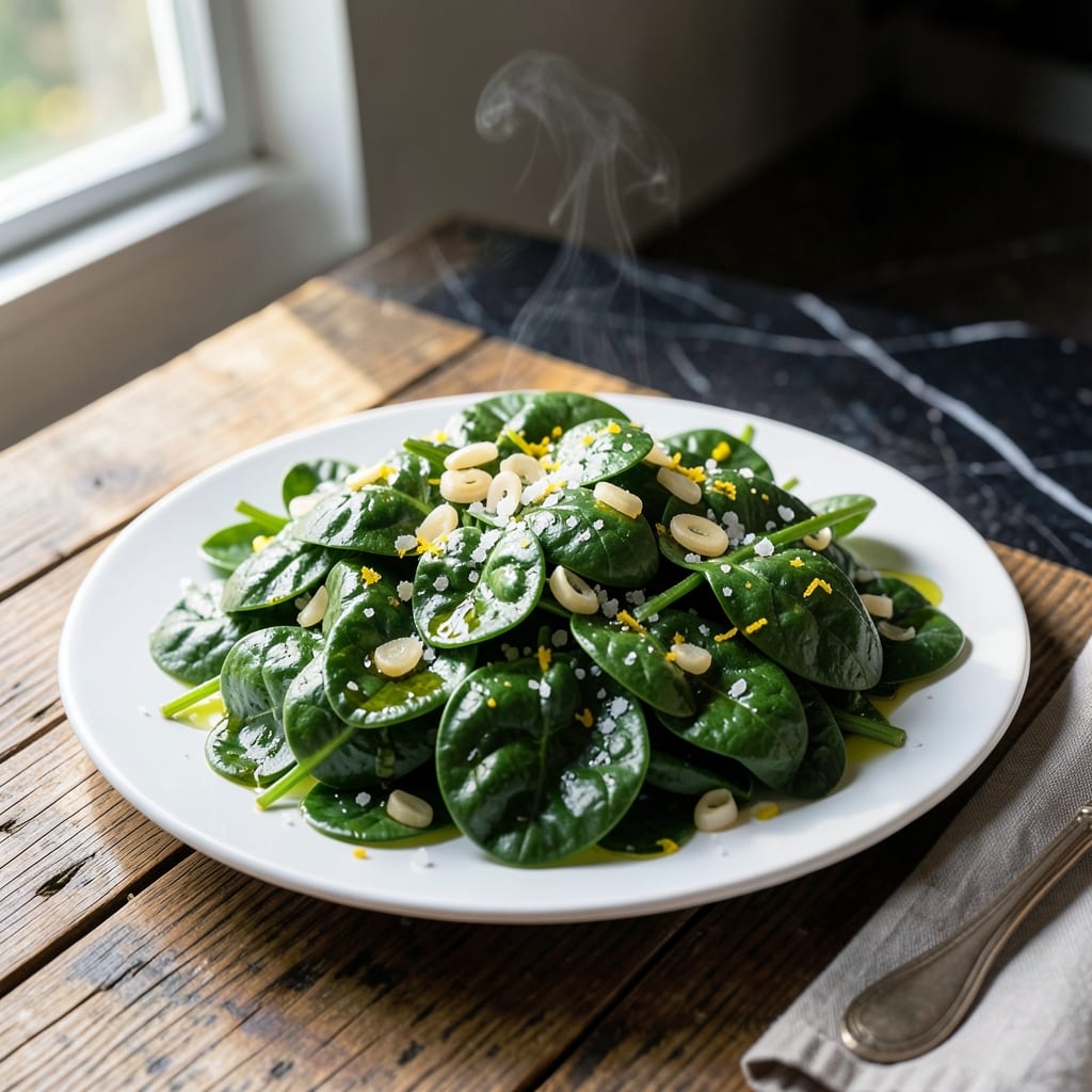 Spinach Side Dish Recipe: Garlicky Sauté with Lemon Zest