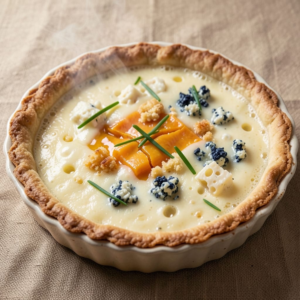 4 Cheese Quiche Recipe: Flaky Crust Loaded With Melty Cheese Rivers