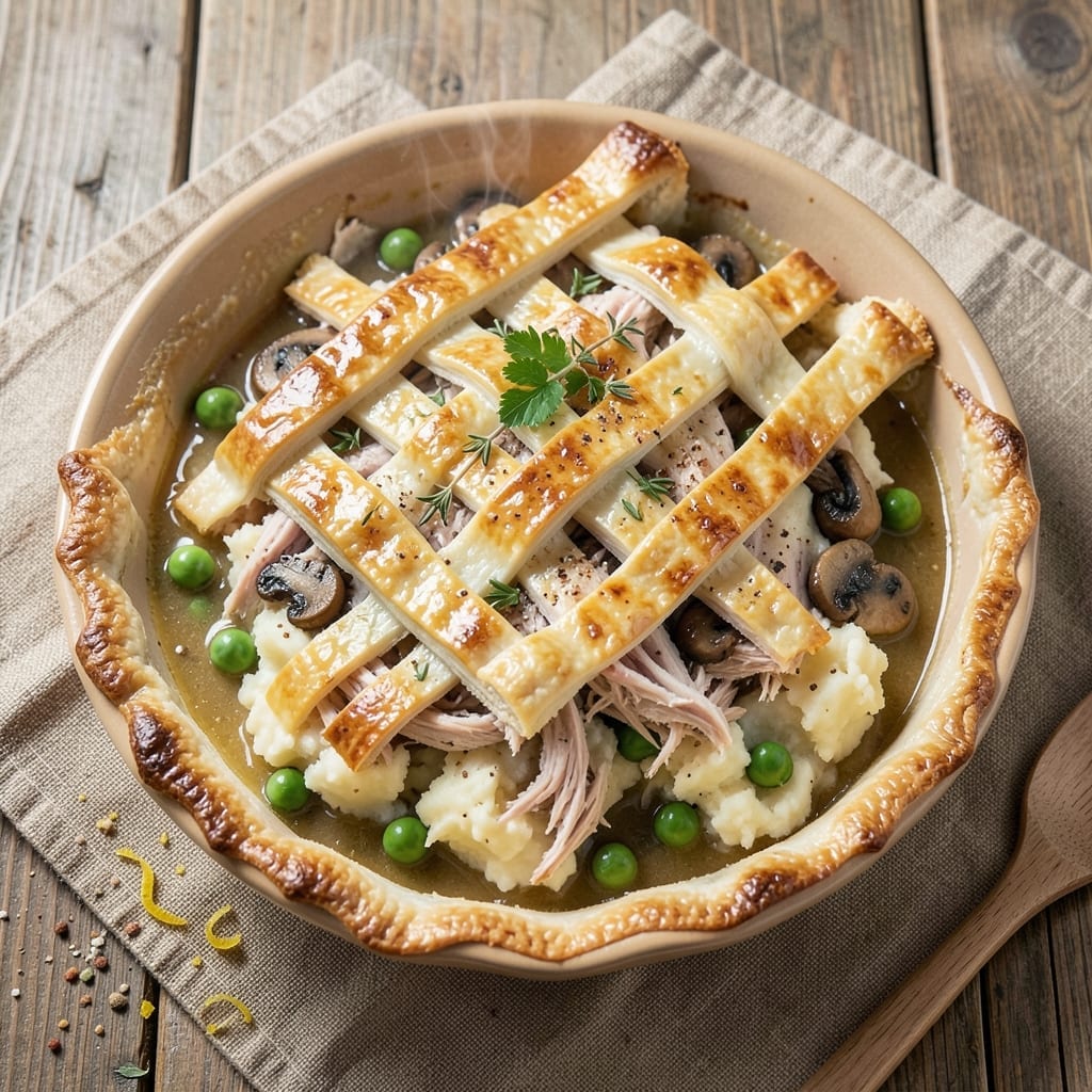 2 Crust Turkey Pot Pie Recipe: Double-Duty Crispiness and Savory Filling