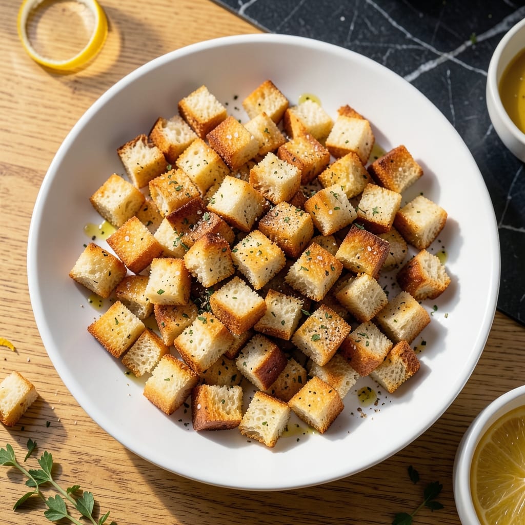 Easy Croutons Recipe: Oven-Toasted Garlic Bread Cubes