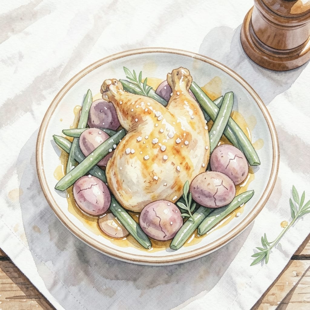 Recipe Chicken Potatoes Green Beans Italian Dressing: One-Sheet Bistro-Style Feast