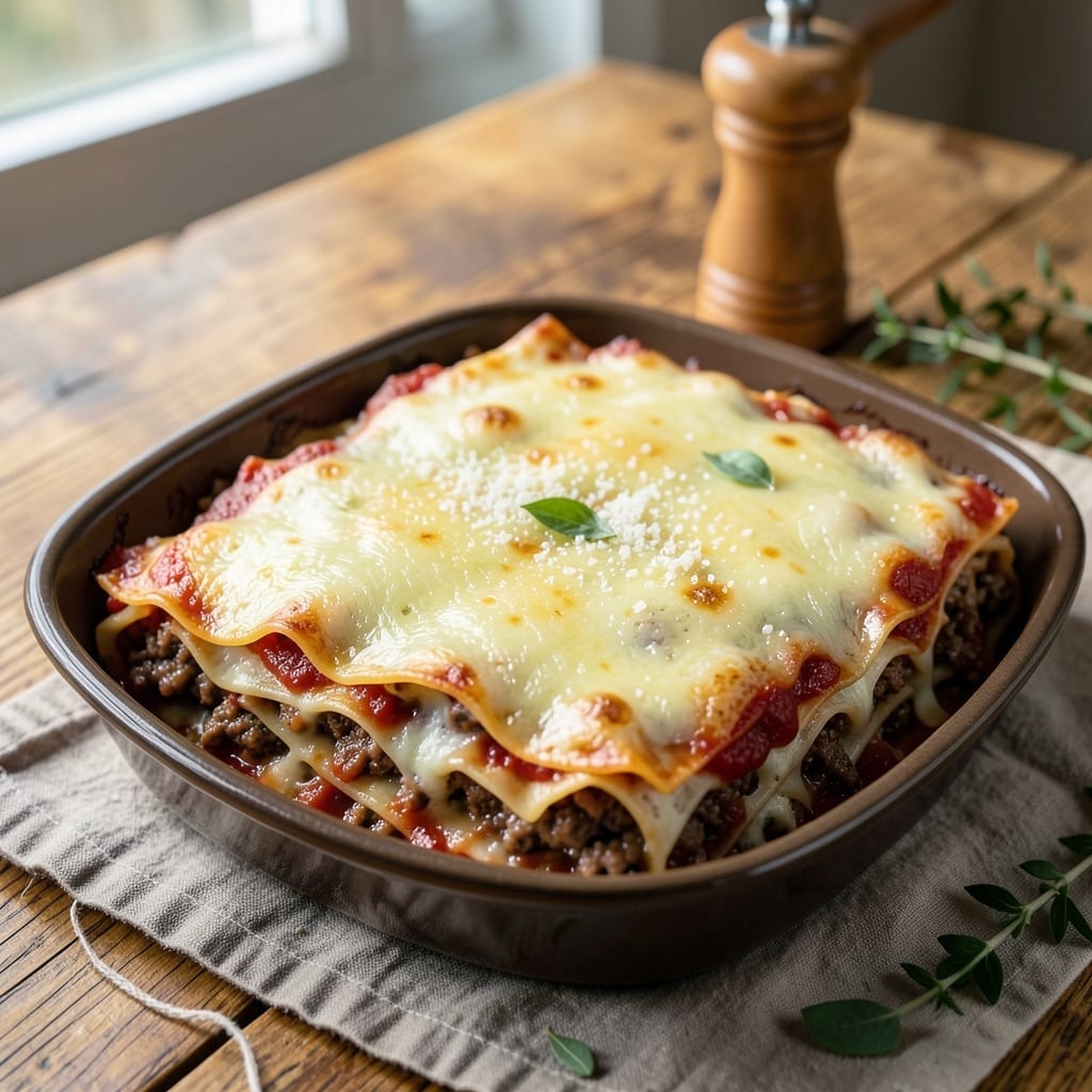 3 Cheese Meat Lasagna Recipe: Layered Richness With Gooey Cheese Pull