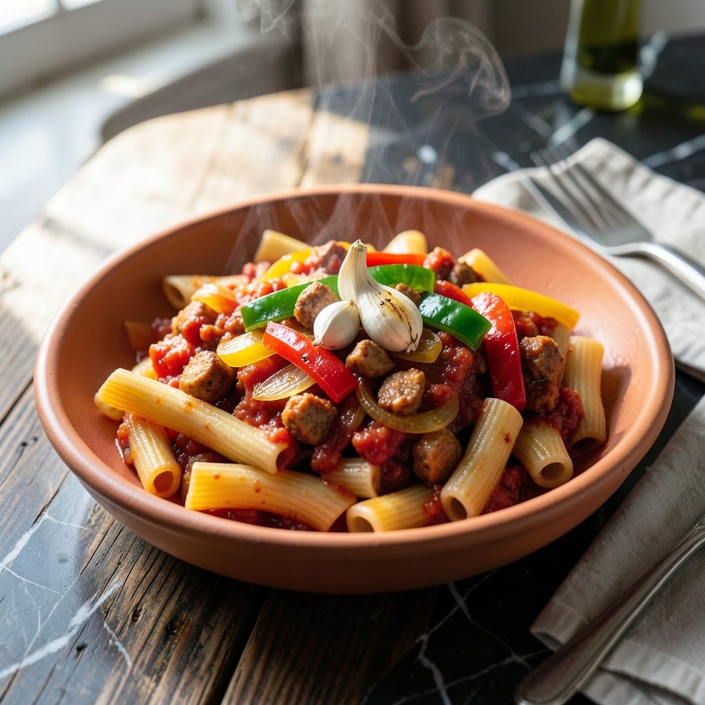 Rigatoni Abruzzi Recipe: Rustic Italian Sausage and Pepper Sauce