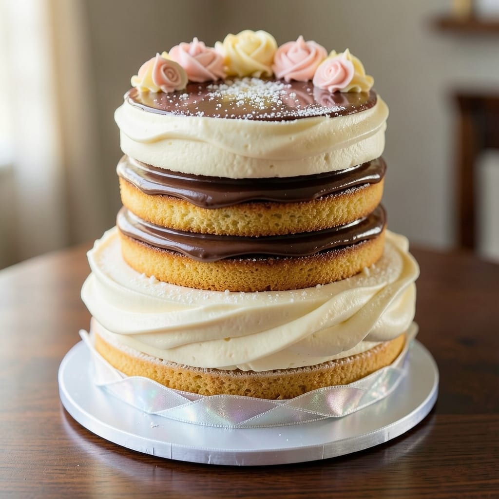 3 Layer Wedding Cake Recipe: Fondant Crown Elegance With Vanilla Buttercream Rivers