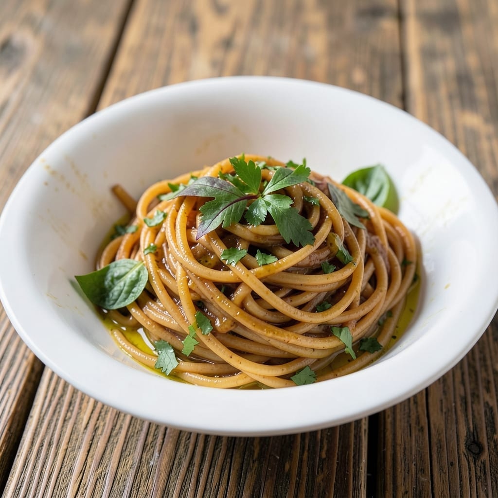 1 Lb Pasta Recipe: Crispy Noodles and Bright Herb Vinaigrette