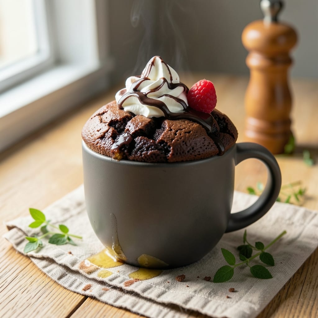 5-Minute Chocolate Mug Cake Recipe: Microwave-Melted Fudgy Core