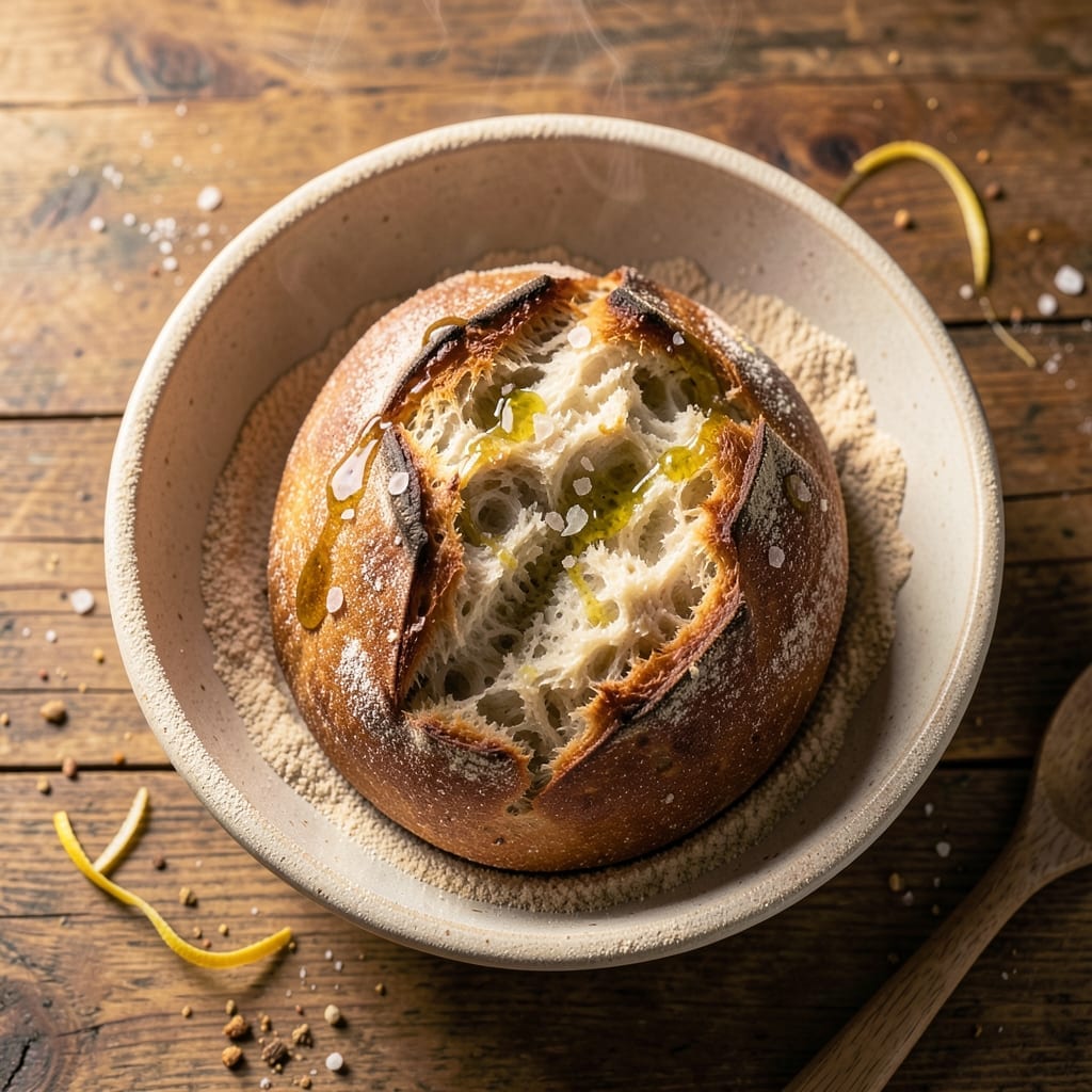 12-Hour Bread Recipe: Overnight Crusty Loaf With No-Knead Ease