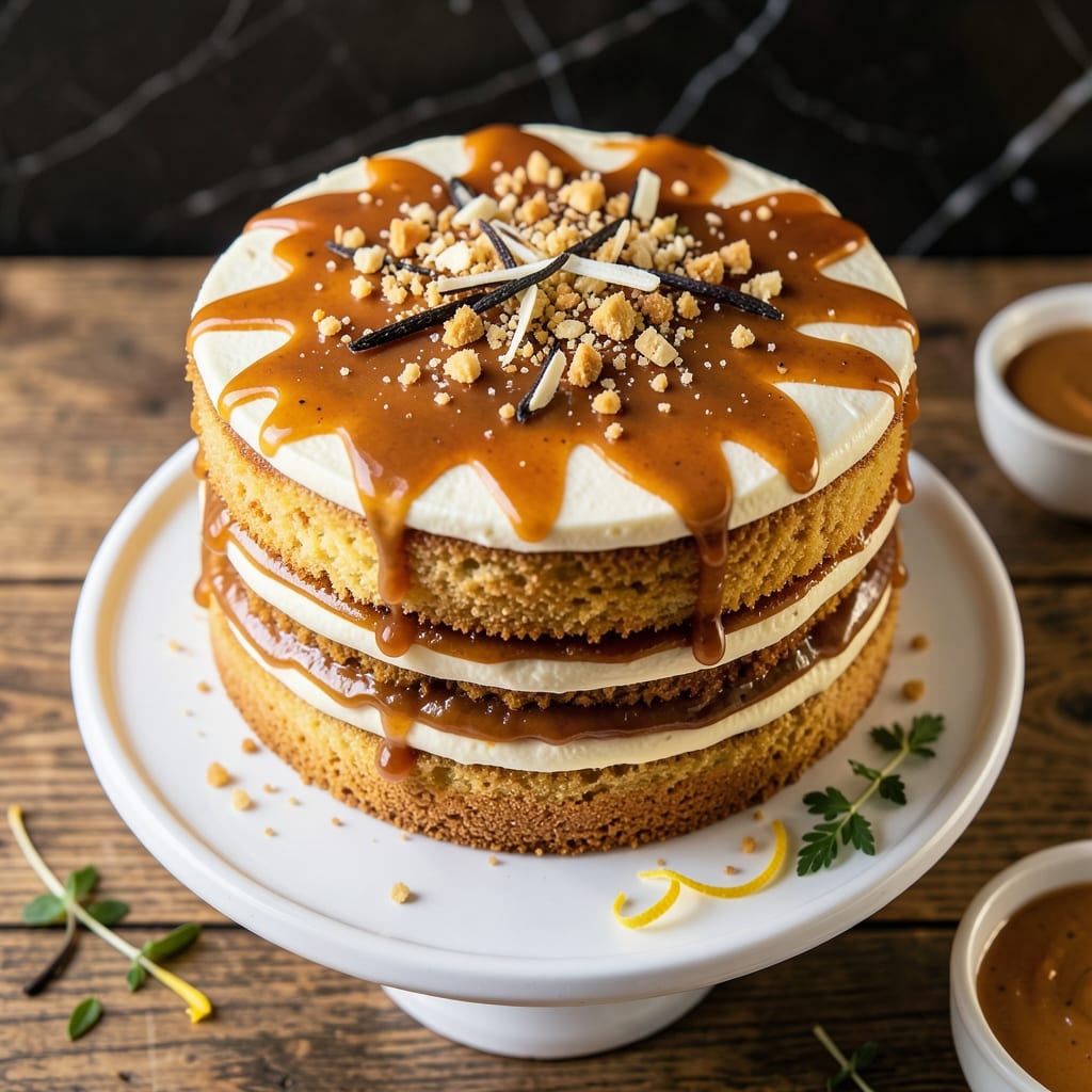 Salted Caramel Vanilla Crunch Cake Recipe: Buttery Layers and Sweet Surprises