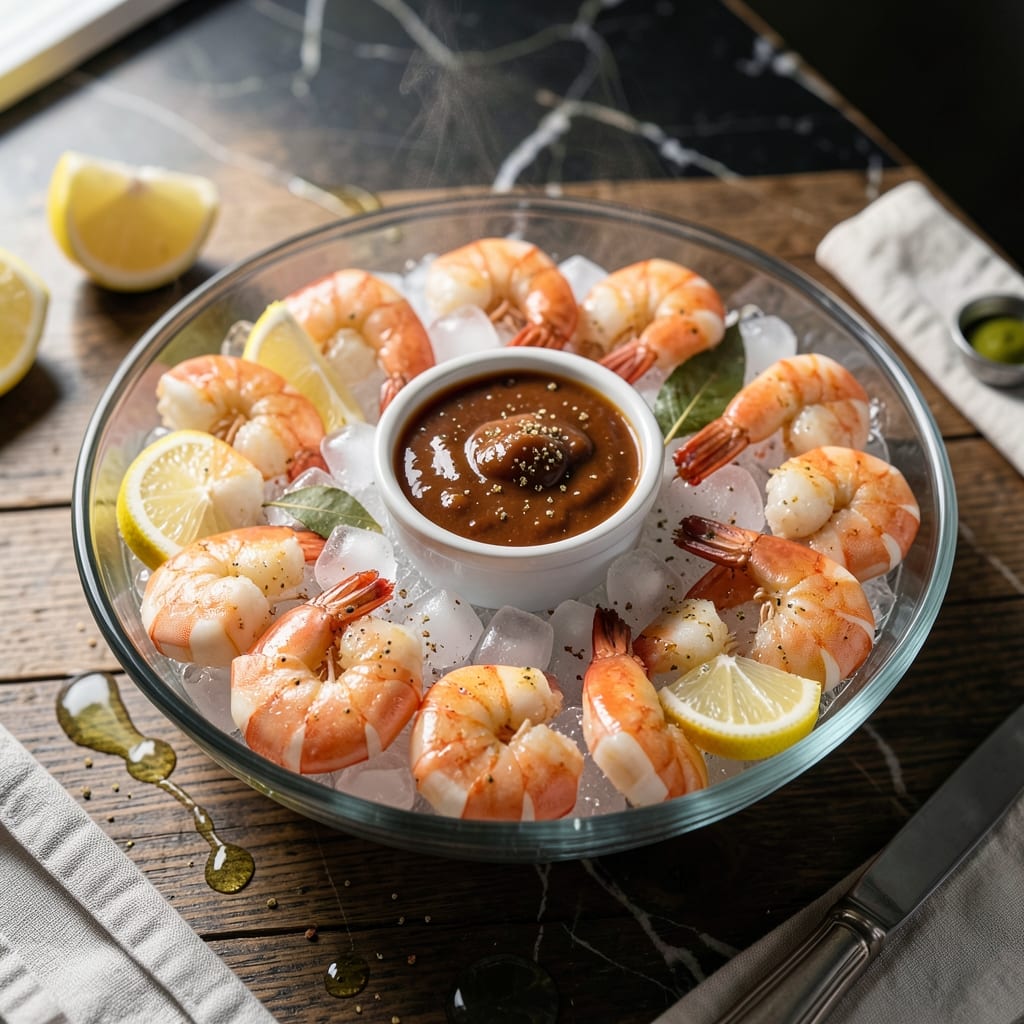 Boiled Shrimp Cocktail Recipe: Ice-Cold Platter With Zesty Sauce