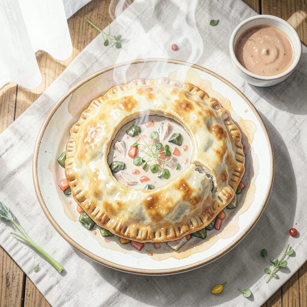 Recipe for Turkey Pot Pie With Bisquick: Flaky Topped Comfort in One Dish