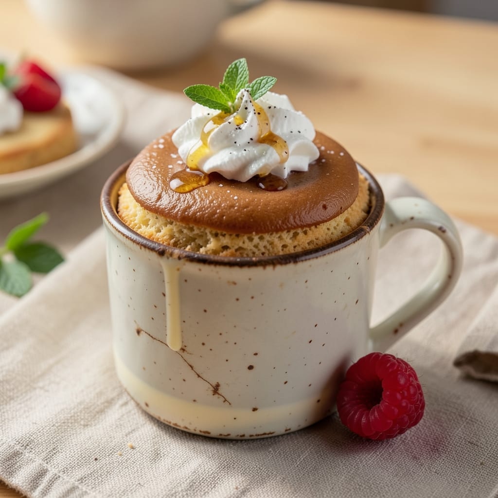 1 Minute Cake in a Mug Recipe: Microwave Mug Magic With Fondant Crown Edge