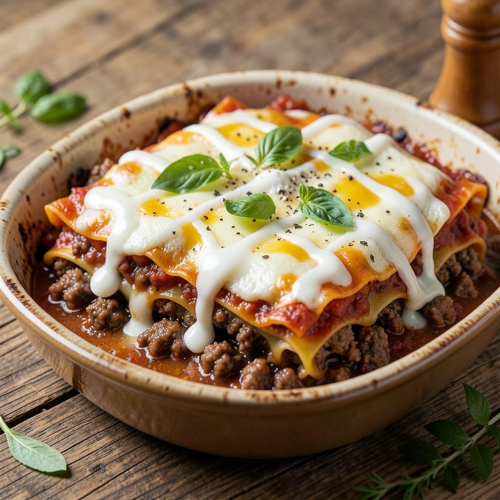 3 Cheese Lasagna Recipe with Ground Beef: Layered Richness That Stays Perfectly Cheesy