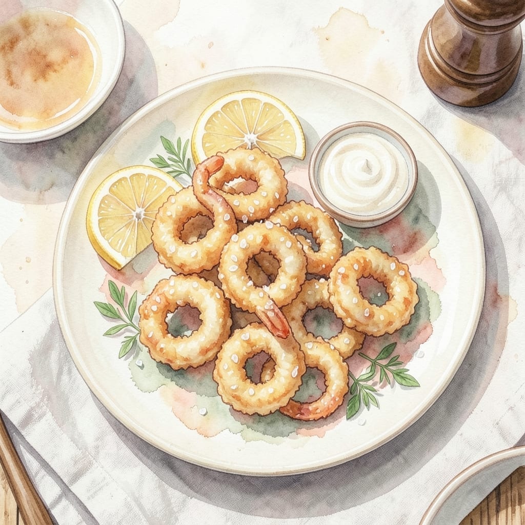 Crispy Fried Calamari Recipe Calamares Ingredients: Golden Crunch With Lemon Aioli