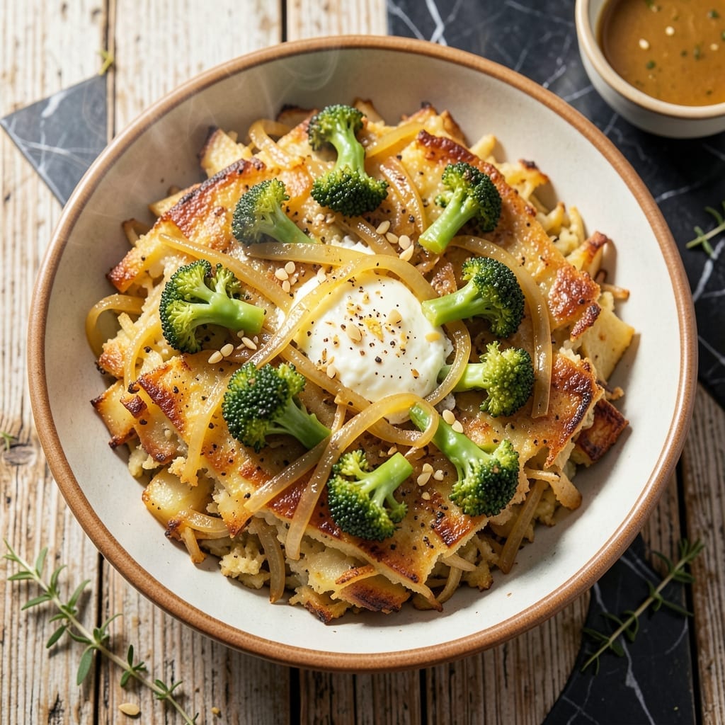 Recipe Using Shredded Potatoes and Broccoli: Crispy Hash With Garden Freshness